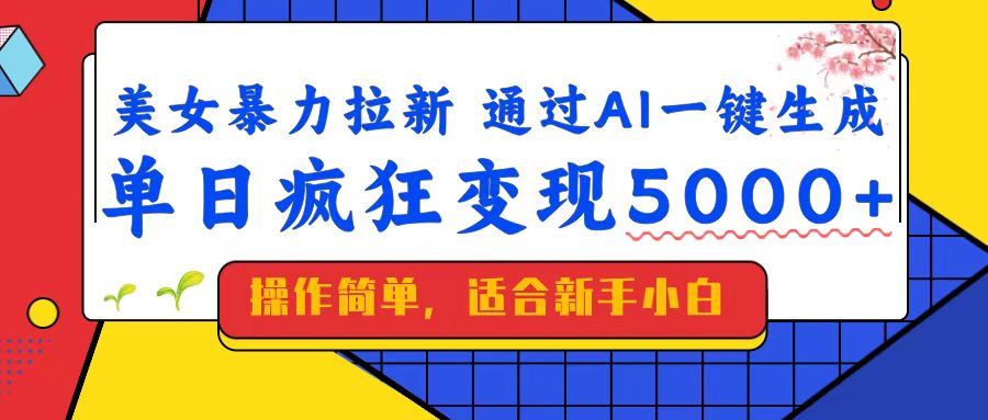 （14347期）美女暴力拉新，通过AI一键生成，单日疯狂变现5000+，纯小白一学就会！羊毛-地址-薅羊毛-搜索-券-活动-领-微信-安卓-APP-解锁VIP-破解-地址-网络资源-教程-软件-源码-PHP-网站-教程-H5-地址-插件-模板-主题-电脑-软件-破解-地址-教程-网络资源-游戏-系统北海资源社_www.ssvt.top